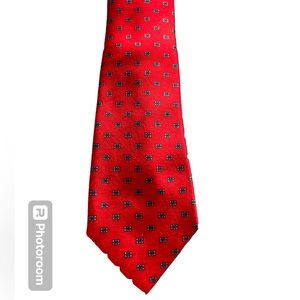 HARRODS Knightsbridge Men's Necktie Red/Blue Silk